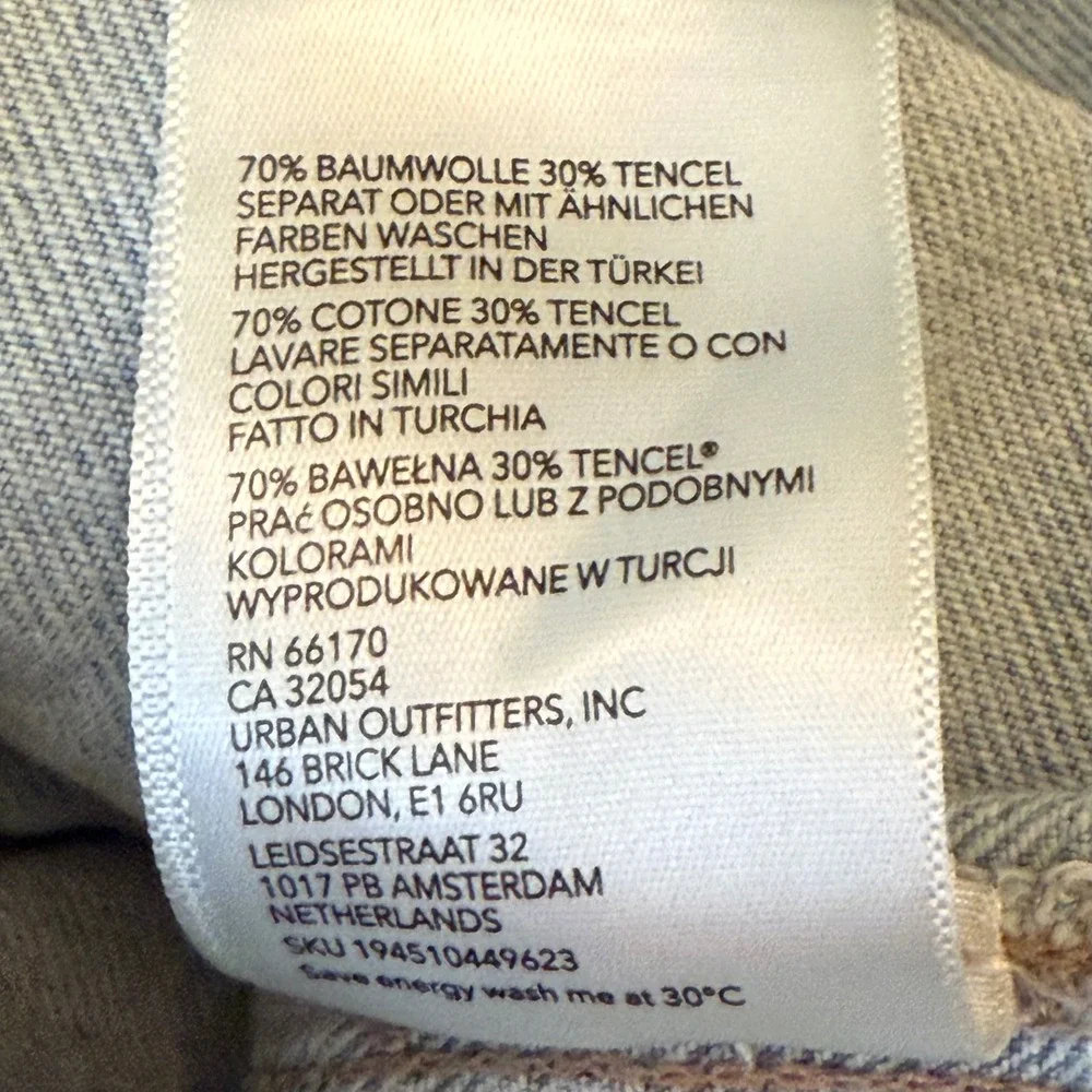 BDG Urban Outfitters Skate Cargo Jeans‎ Light Wash Elastic Waist 29x29 Skater
